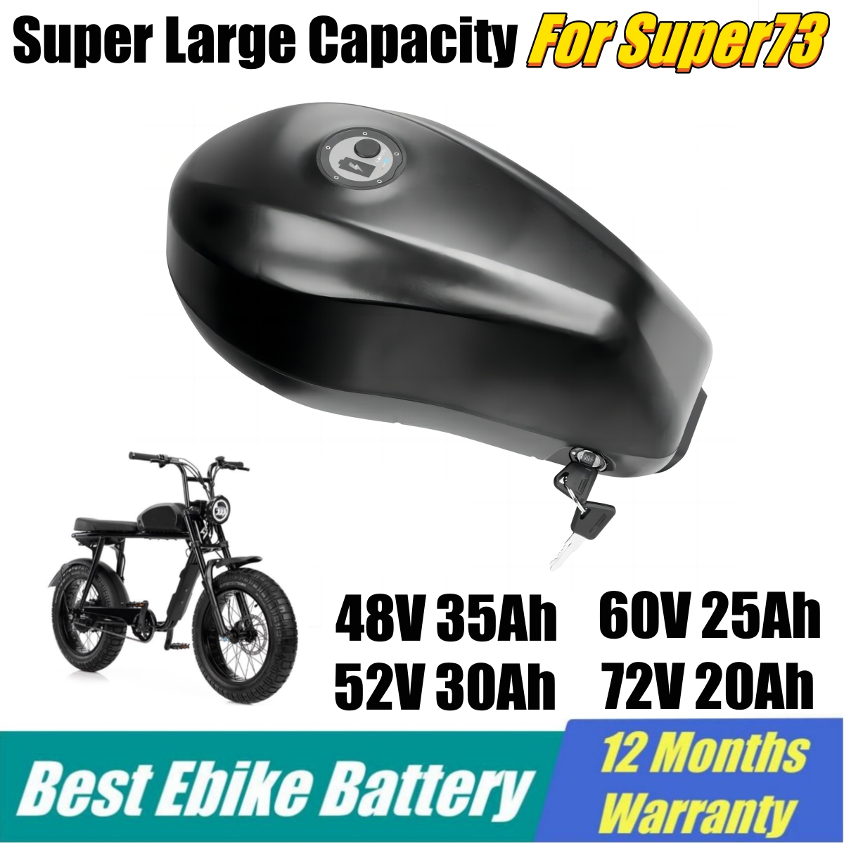 60V 30Ah 21700 Battery Pack - Super73 Ebike Batterij Vervanging 21700 batterijen