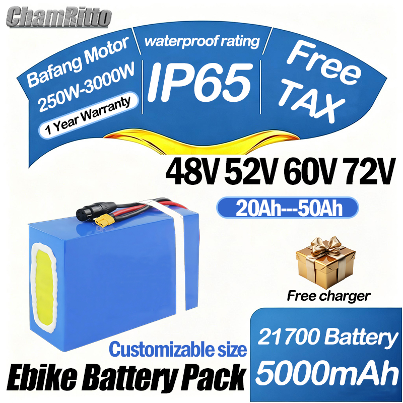 60V 30Ah 21700 Battery Pack - 60V 72V 2000W e-bike elektrische fiets