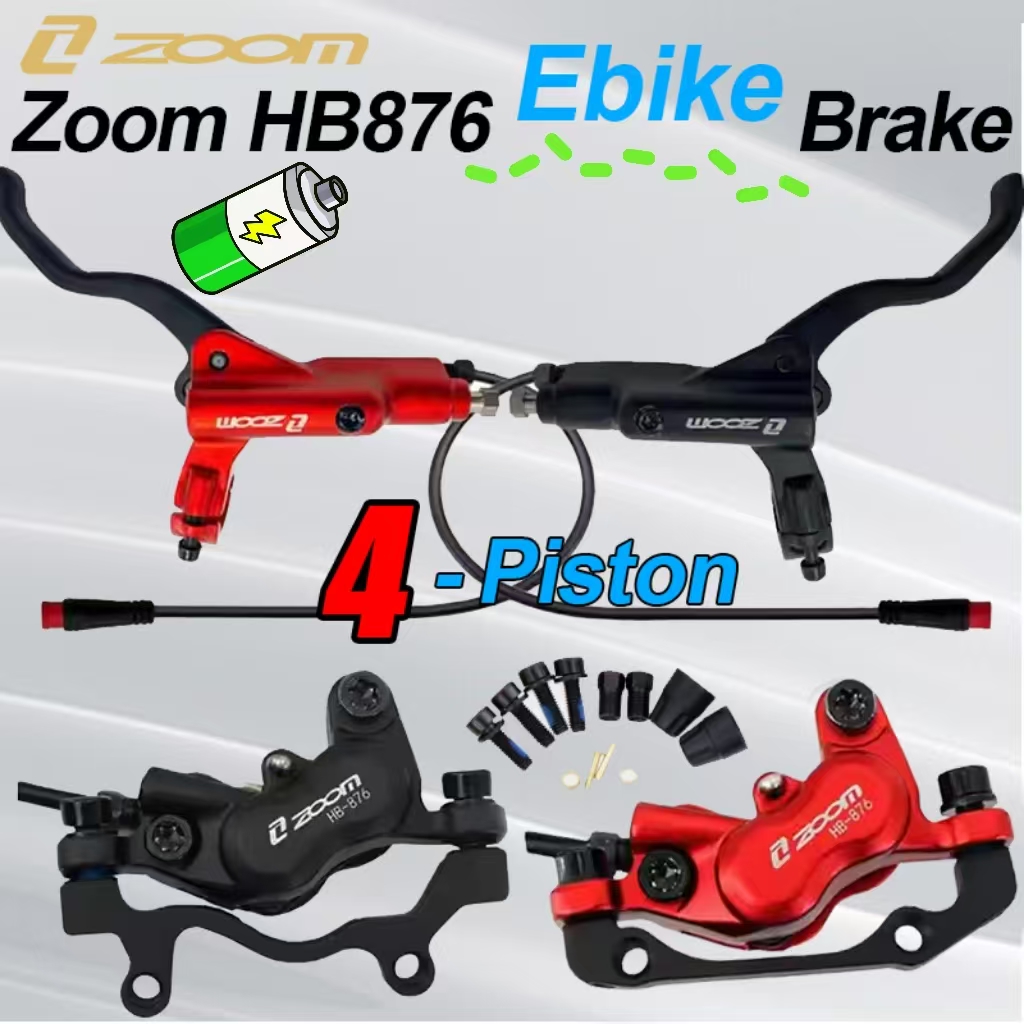 Zoom Hydraulic Brake 4 Piston E-Scooter - ZOOM HB-876E E-Bike 4-zuiger hydraulische schijfremset