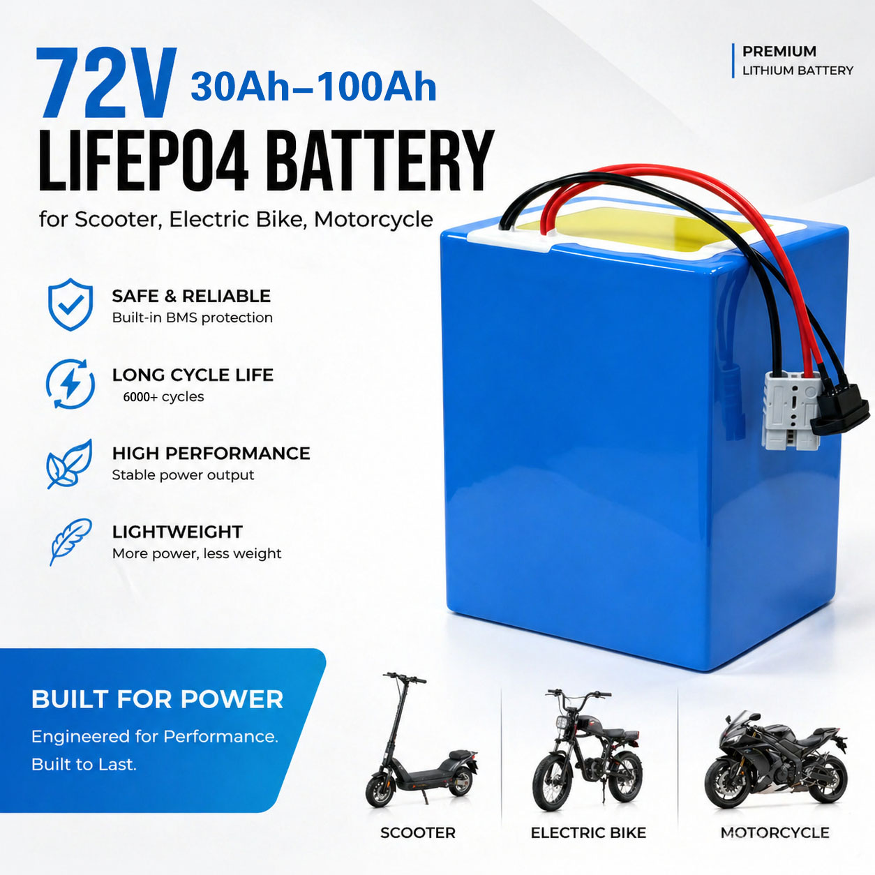 72V 30Ah Lifepo4 Battery Pack - Lithium LiFePO4 72V 50Ah 60Ah 40Ah