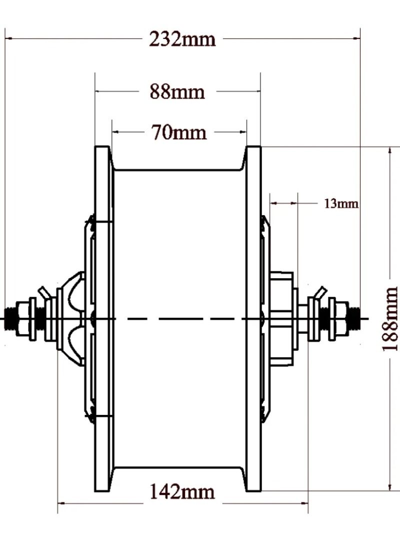 60V 5000W Brushless Hub Motor - 11 inch 52V 60V 72V 120V