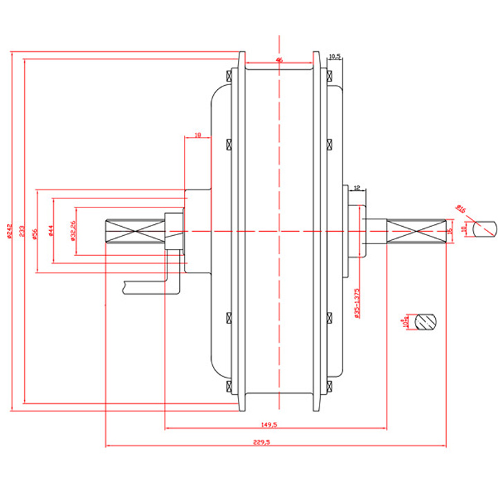 1.85X19 60V 72V 3000W 5000W Bo - 60V 5000W Brushless Hub Motor recensie en prijs