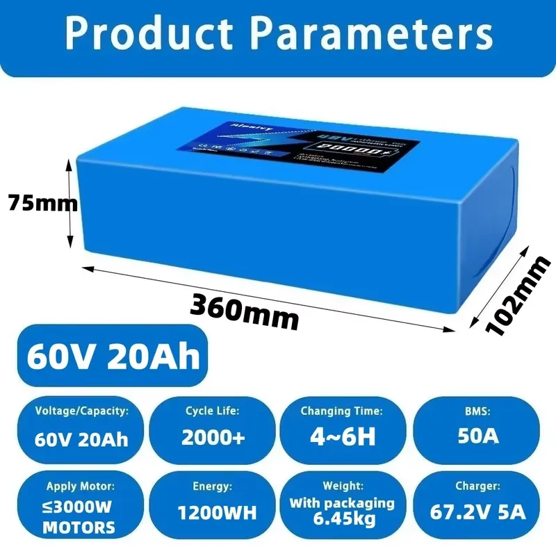 Aleaivy 60V 20AH 30AH 21700 Li - 60V 30Ah 21700 Battery Pack recensie en prijs