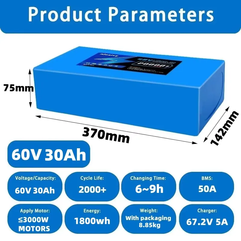 Aleaivy 60V 20AH 30AH 21700 Li - 60V 30Ah 21700 Battery Pack recensie en prijs