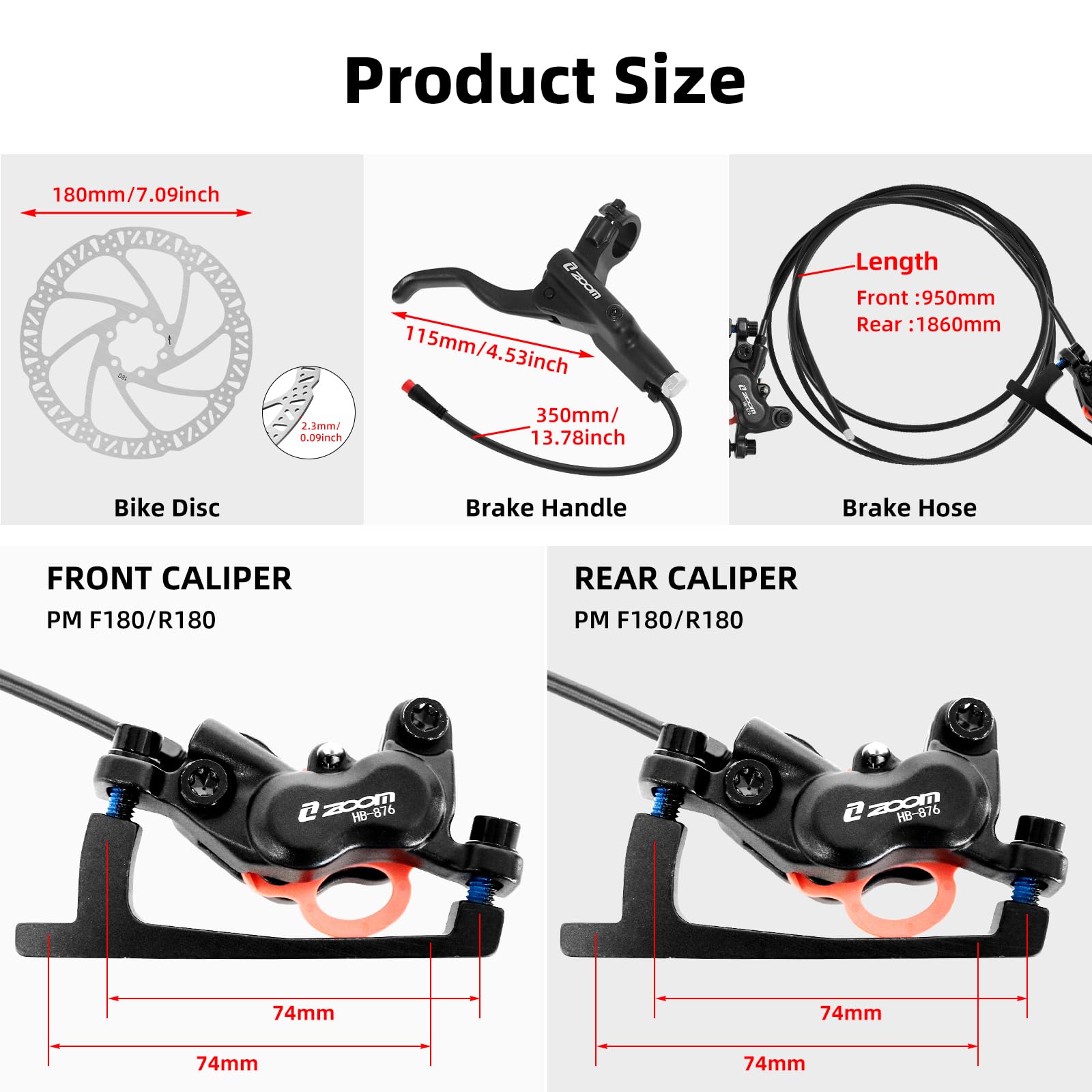 ZOOM HB876E hydraulische schij - Zoom Hydraulic Brake 4 Piston E-Scooter recensie en prijs